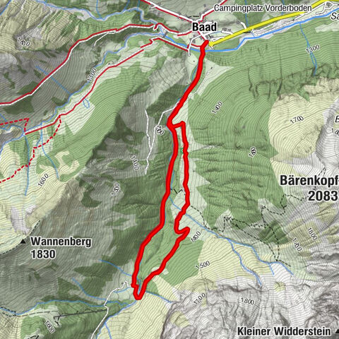 Parcours de randonnée hivernal dans la vallée de Bärgunt