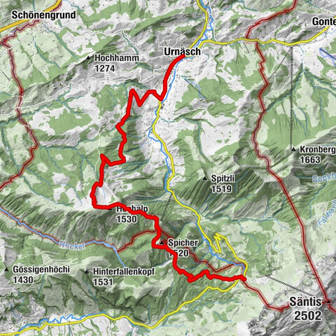 Tageswanderung    Urnäsch - Hochalp - Schwägalp