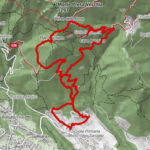 Forêts préservées et anciens hameaux dans la Valsangone - Boucle Selvaggio - Bagagera