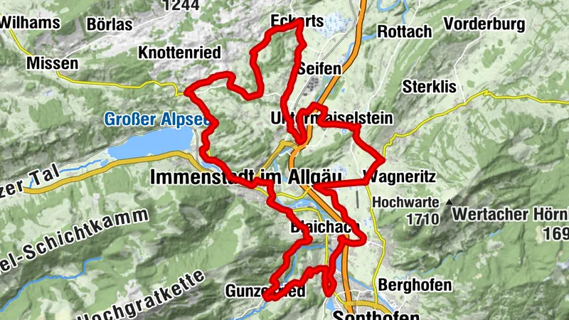 Circuit vélo Alpsee-Grünten | Variante Alpgärten