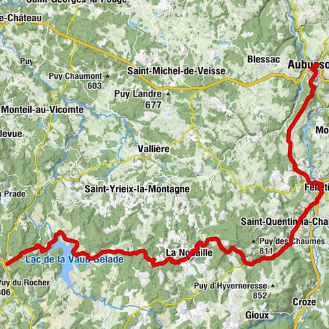 Tour de Creuse : Royère de Vassivière > Aubusson