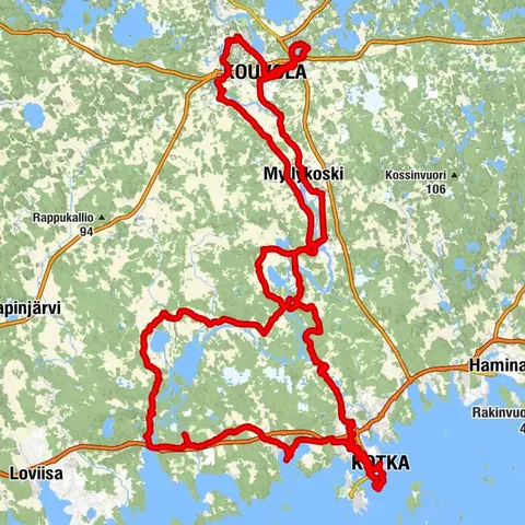 Route cycliste des deux villes sur la rivière Kymijoki