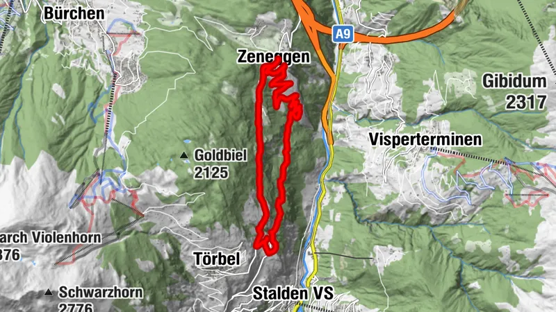 Zeneggen - Burgen - Unterflüäh - Esch - Zeneggen