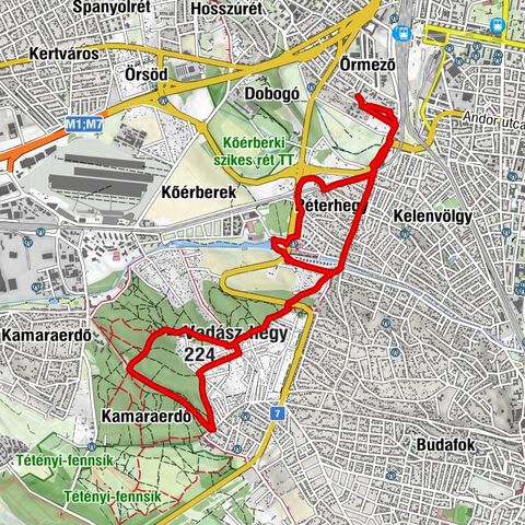 Őrmező - Vadász-hegy - Szent Szabina-templom - Budapest