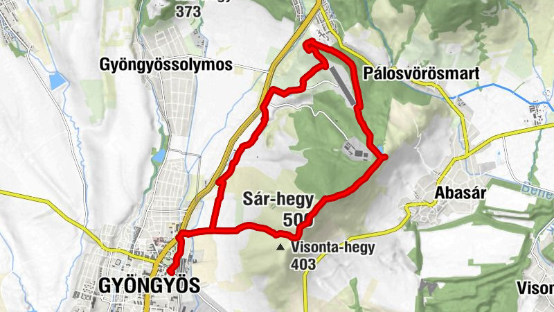 Gyöngyös - Cseplye-tető - Sár-hegy - Pipis-hegy