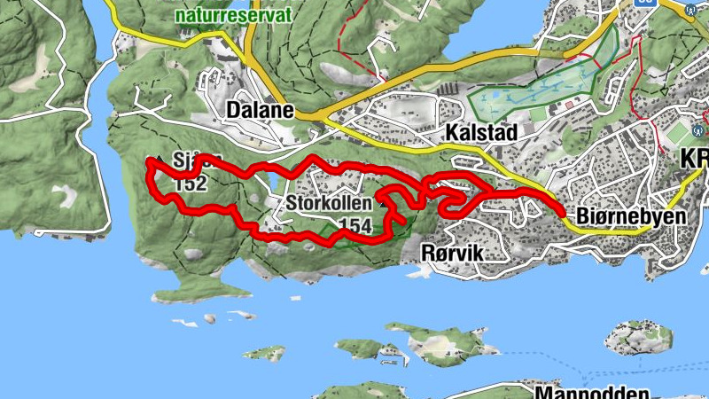 Kragerø - Storkollen - Sjåen - Tallakshavn