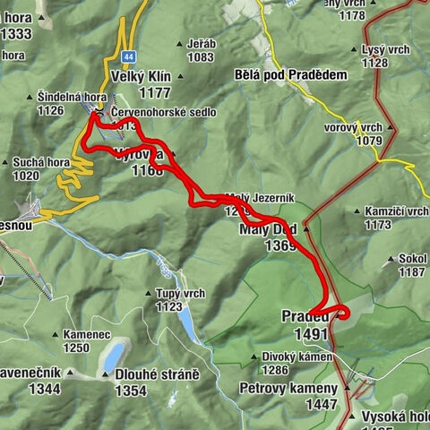 Červenohorské sedlo - Malý Jezerník - Velký Jezerník - Praděd