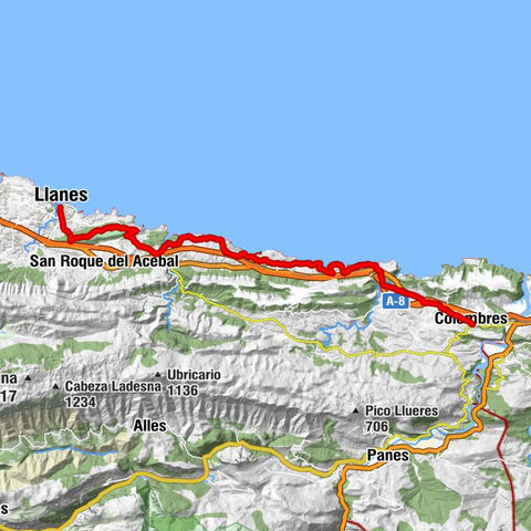 Camino del Norte - Colombres > Llanes