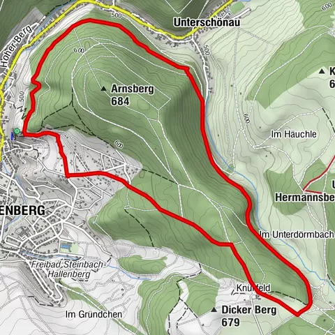 Parcours circulaire - "Arnsberg" Steinbach-Hallenberg - Forêt de Thuringe
