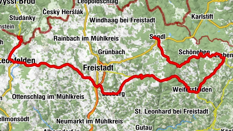 Monde des collines en vélo de route du Mühlviertel - "Tour Mühlviertel 8000"