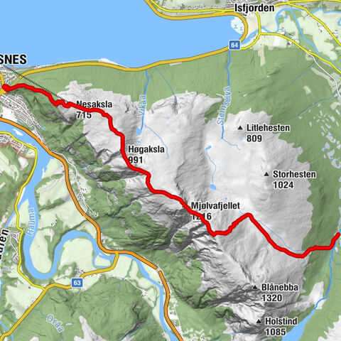 Venjesdalssetra - Mjølvafjellet - Høgaksla - Åndalsnes