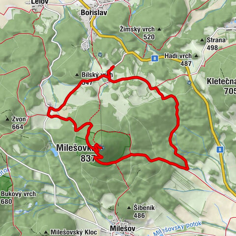 Bílka - Milešovka - Chata Milešovka - svatého Václava