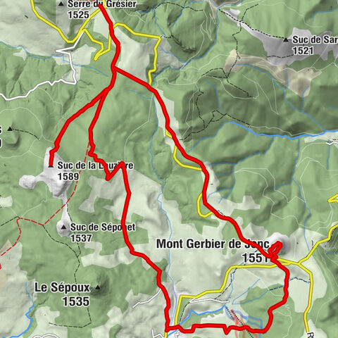 Le Béage - Suc de la Lauzière - Mont Gerbier de Jonc - Saint-Martial