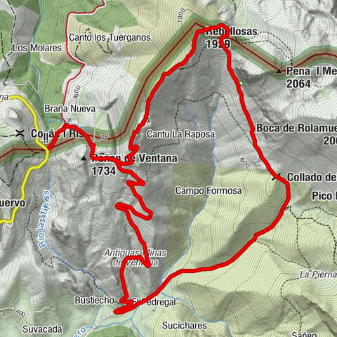 Fuente Braña Nueva - Rebollosas - Cueva Michuque - Collado del Muñón