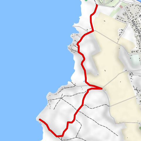 Sentier naturel vers les falaises du Mexique