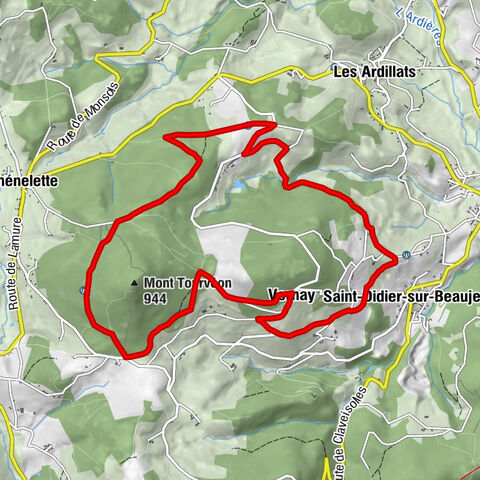 Le tour de la montagne de Crochet et du mont Tourvéon - Beaujolais - Vernay