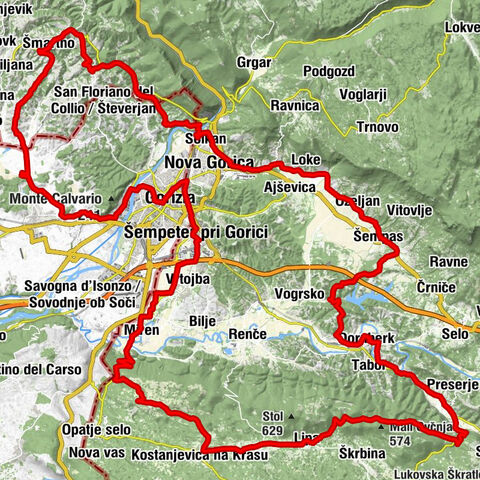 Parcours vélo - Brda, vallée de Vipava, Karst