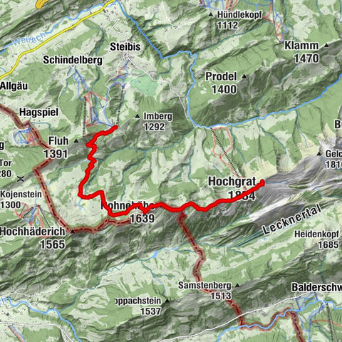 Imbergbahn - Hochbühl - Hörmoos - Falken - Hochgrat