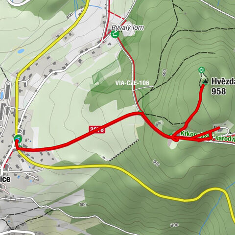 Příchovice - Hvězda - chata Hvězda - Příchovice u Kořenova