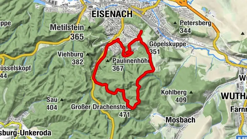 EA5 - parcours du parc naturel « Gottlob König » Eisenach