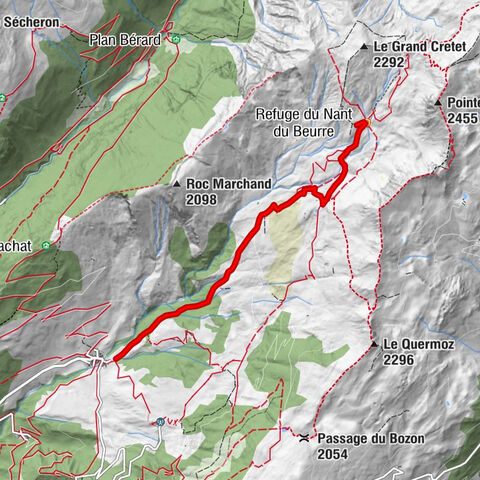Naves - La Raverette - Le Châtelard - Refuge du Nant du Beurre