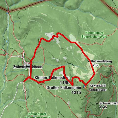 Wirtshaus Alm - Kleiner Falkenstein - Großer Falkenstein - Ruckowitzberg