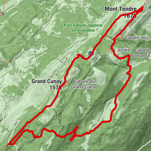 Bière - Grand Cunay - Mont Tendre - Montricher