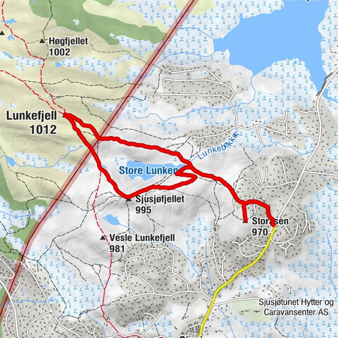 Ringsaker - Sjusjøfjellet - Lunkefjell - Lillehammer