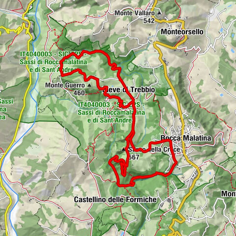 Rocca Malatina - Sasso della Croce - Chiesa di Pieve di Trebbio - Pugnano