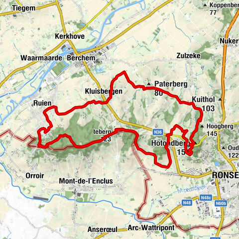 Ruien - Knokteberg - Hotondberg - Oude Kwaremont