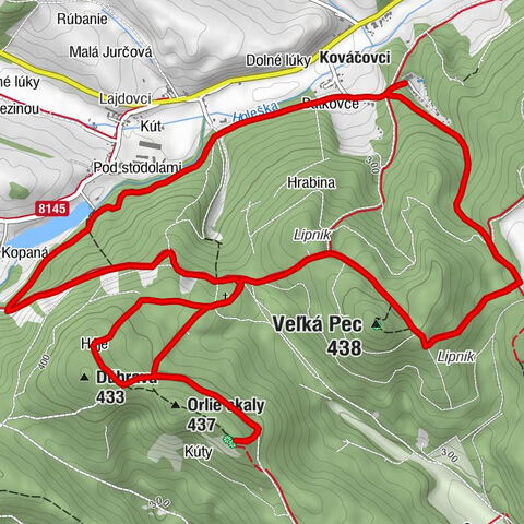 Prašník - Veľká Pec - Orlie skaly - Kováčovci