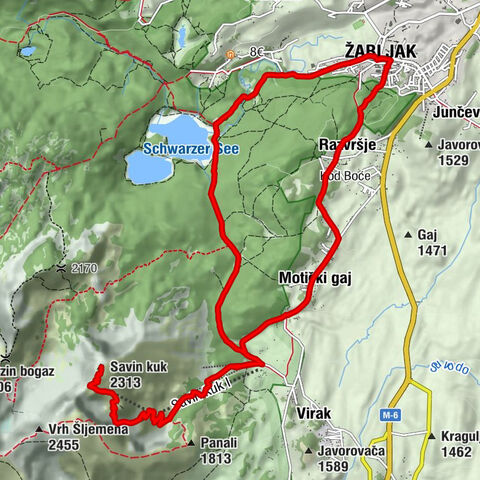 Žabljak - Razvršje - Koliba - Savin kuk