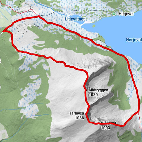 Rauma - Midtryggen - Tarløysa - Blåfjellet