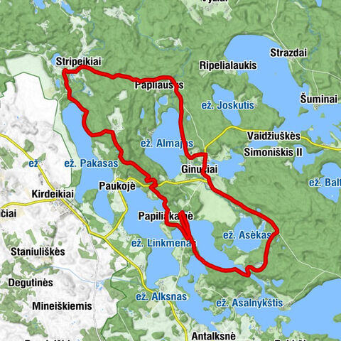 Bičiulių apžvalgos bokštas - Ladakalnis - Gervinė - Srovena