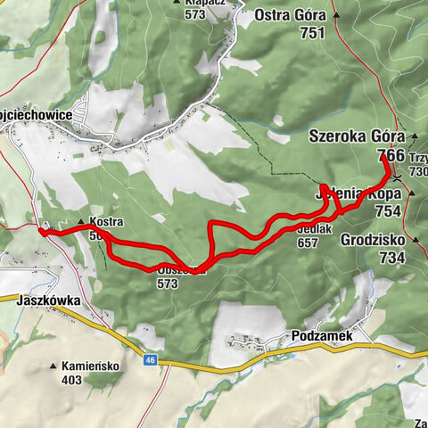 Wojciechowice - Obszerna - Jedlak - Kłodzka Góra