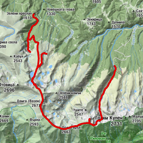 Зелени преслап - Дамга (Вазов) - Мальовица - Говедарци