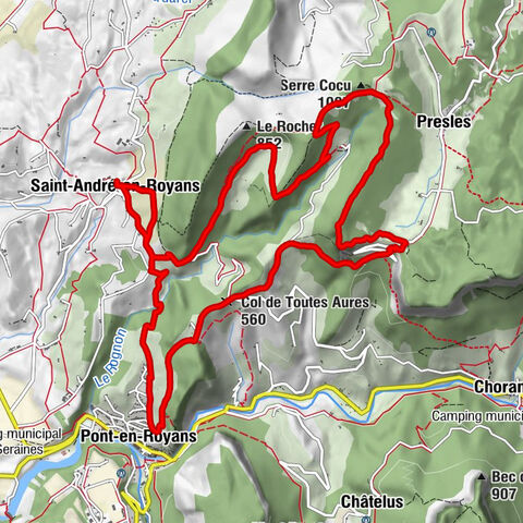 Saint-André-en-Royans - Pont-en-Royans - Col de Toutes Aures - Serre Cocu