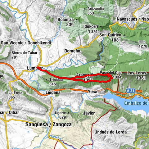 Lumbier - El Rallar - Arangoiti - Peña del Monumento