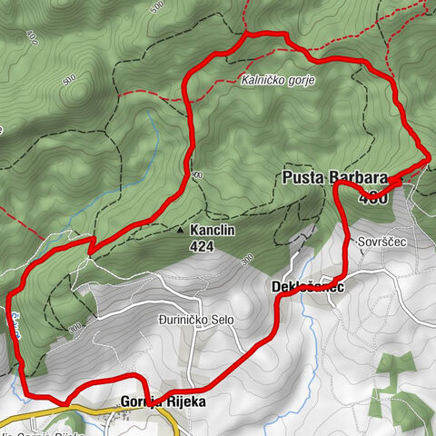 Gornja Rijeka - Crkva  Uznesenja Blažene Djevice Marije - Pusta Barbara - Deklešanec