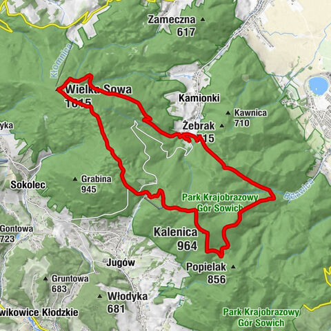 Rościszów - Wielka Sowa - Kalenica - Bielawa