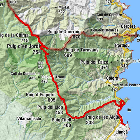 Coll de Banyuls. - Puig d'en Jordà - Puig d'Esquers - Colera