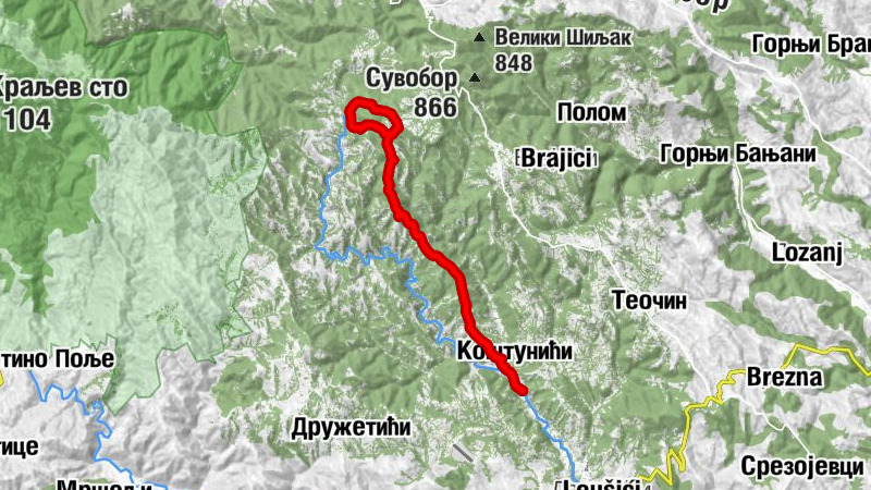 Коштунићи - Велико брдо - Црква Светог Георгија - Равна Гора