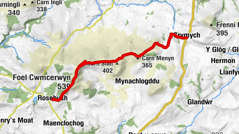 Rosebush - Foel Cwmcerwyn - Foel Feddau - Crymych