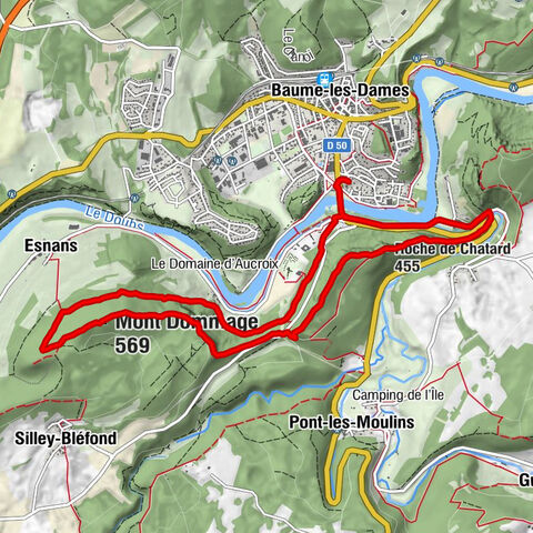 Besançon - Mont Dommage - Roche de Chatard - Baume-les-Dames