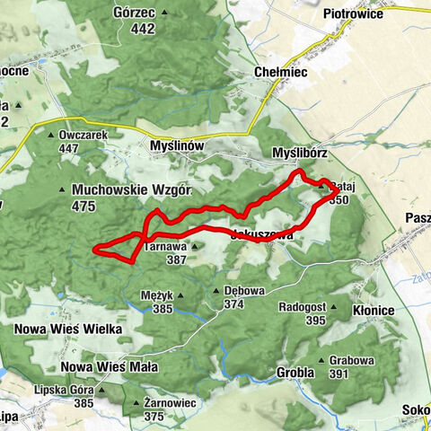 Jakuszowa - Rataj - Myślibórz