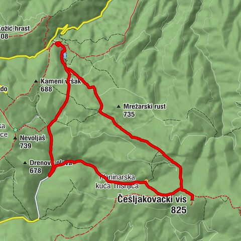 Planinarski dom Jankovac - Skakavac - Češljakovački vis - Planinarska kuća Trišnjica