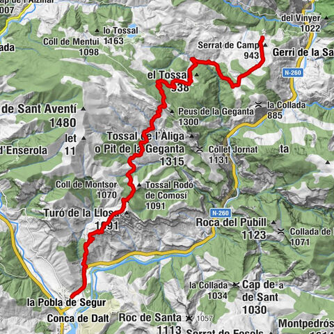 la Pobla de Segur - Coll de l'Escala de Peracalç - Sant Sebastià - Peramea