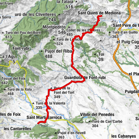 Sant Martí Sarroca - ermita de Sant Llorenç de Riudefoix - Turó de Cal Janot - Sant Quintí de Mediona