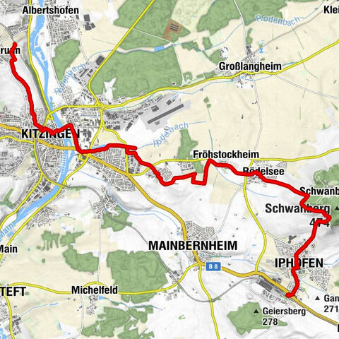 Buchbrunn - Evangelische Stadtkirche - St. Bartholomäus (kath.) - Iphofen