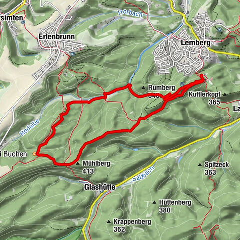 Lembergblick - Rothenberg - Mühlberg - Waldhaus Drei Buchen